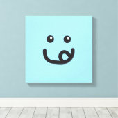 Happy Yummy Face_baby Blue Leinwanddruck (Insitu (Holzboden))