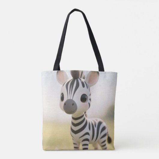 Happy Zebra Tote Bag Tasche (Rückseite)