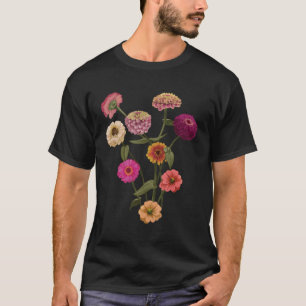 Happy Zinnia Wildblumen Handgemalt Style T-Shirt