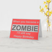 Happy Zombie Birthday Karte (Gelbe Blume)