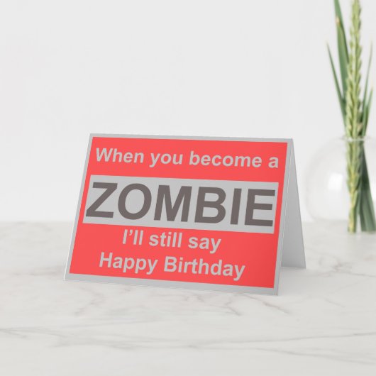 Happy Zombie Birthday Karte (Vorderseite)