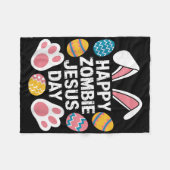 Happy Zombie Jesus Day Oster Zombie Fleecedecke (Vorderseite (Horizontal))