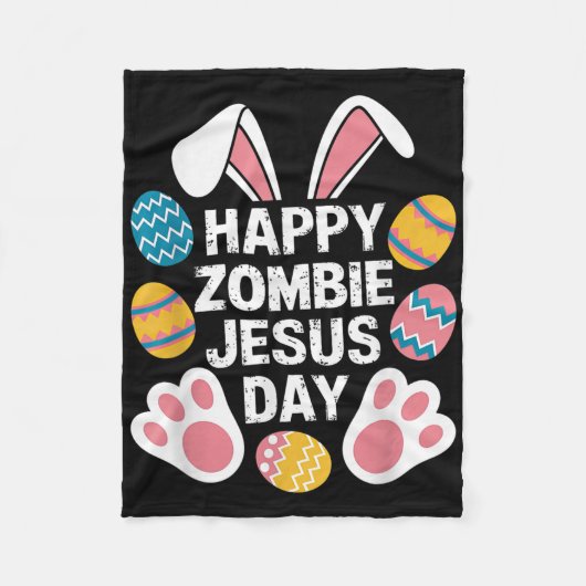 Happy Zombie Jesus Day Oster Zombie Fleecedecke (Vorderseite)
