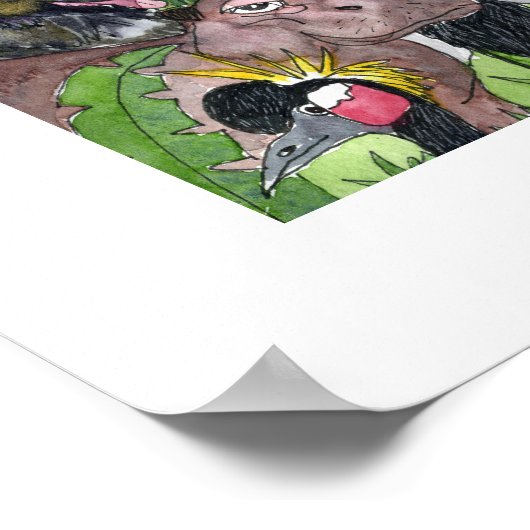 Happy Zoo Year Animals Kindermädchen Mauer Kunstdr Poster (Ecke)