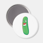 Happy Zucchini Gemüsegarten Cartoon Magnet (Vorderseite/Rückseite)