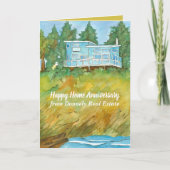 Happy Zuhause Anniversary Beach House von Realtor Karte (Vorderseite)