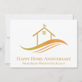 Happy Zuhause Anniversary Chic Gold House Real Anw Karte (Vorderseite)
