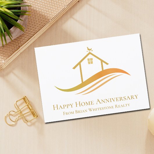 Happy Zuhause Anniversary Chic Gold House Real Anw Karte