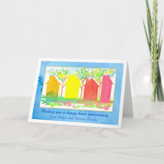 Happy Zuhause Anniversary from Realtor Houses Karte (Vorderseite)