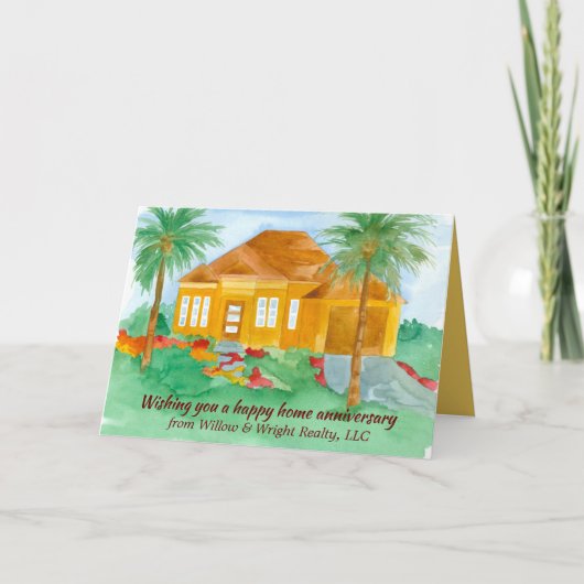 Happy Zuhause Anniversary from Realtor Palm Trees Karte (Vorderseite)