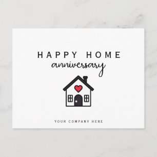 Happy Zuhause Anniversary House Heart Realty Postkarte