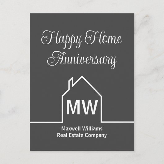 Happy Zuhause Anniversary Real Anwesen Company Gra Postkarte (Vorderseite)