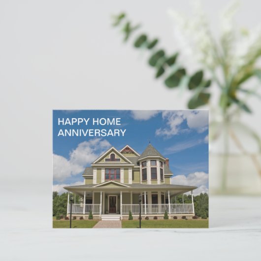 Happy Zuhause Anniversary Real Anwesen Company Hou Postkarte (Stehend Vorderseite)