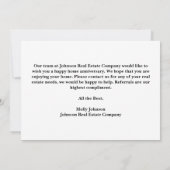 Happy Zuhause Anniversary Real Anwesen House Herz Karte (Rückseite)