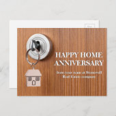Happy Zuhause Anniversary Real Anwesen Key in Door Postkarte (Vorne/Hinten)