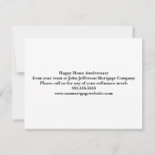Happy Zuhause Anniversary Realtor Karte (Rückseite)