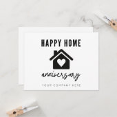 Happy Zuhause Anniversary Realty Karte (Vorderseite/Rückseite Beispiel)