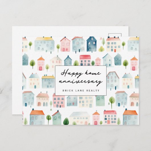 Happy Zuhause Anniversary Realty Postcard Postkarte (Vorne/Hinten)