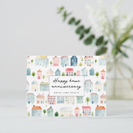 Happy Zuhause Anniversary Realty Postcard Postkarte (Stehend Vorderseite)