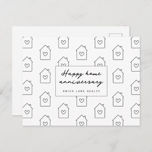 Happy Zuhause Anniversary Realty Postkarte (Vorne/Hinten)