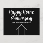 Happy Zuhause Anniversary Schwarz-weiß Real Anwese Postkarte (Vorderseite)