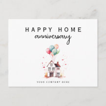 Happy Zuhause Anniversary Watercolor House Realty