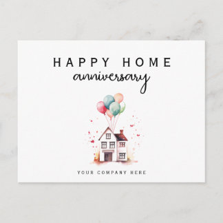 Happy Zuhause Anniversary Watercolor House Realty Postkarte