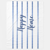 Happy Zuhause Blue Stripes Fleece Blanket (Vorderseite)