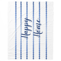Happy Zuhause Blue Stripes Fleece Blanket