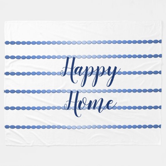Happy Zuhause Blue Stripes Fleece Blanket (Vorderseite (Horizontal))