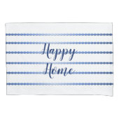 Happy Zuhause Blue Stripes Weißer Pillowcase Kissenbezug (Vorderseite)