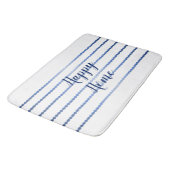Happy Zuhause Blue Stripes White Bath Mat Badematte (Schrägansicht)