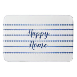 Happy Zuhause Blue Stripes White Bath Mat Badematte