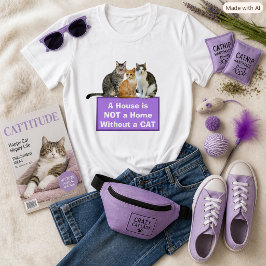 Happy Zuhause / Cat Lover Personalisierter T - Shi T-Shirt