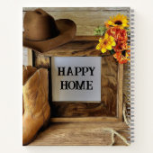 Happy Zuhause Cowgirl Cowboy Style mit Cowboy Boot Notizblock (Rückseite)