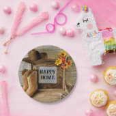 Happy Zuhause Cowgirl Cowboy Style mit Cowboy Boot Pappteller (Party)