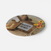 Happy Zuhause Cowgirl Cowboy Style mit Cowboy Boot Pappteller (Schrägansicht)