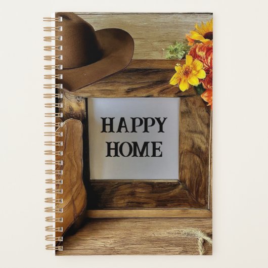 Happy Zuhause Cowgirl Cowboy Style mit Cowboy Boot Planer (Vorderseite)