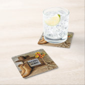 Happy Zuhause Cowgirl Cowboy Style mit Cowboy Boot Rechteckiger Pappuntersetzer (Vor Ort)