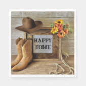 Happy Zuhause Cowgirl Cowboy Style mit Cowboy Boot Serviette (Vorderseite)