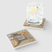 Happy Zuhause Cowgirl Cowboy Style mit Cowboy Boot Steinuntersetzer (Seitenansicht)