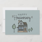 Happy Zuhause Jubiläum Personalisiert Housiversay Dankeskarte (Vorderseite)
