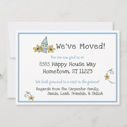 Happy Zuhause Moving Ankündigung (Rückseite)