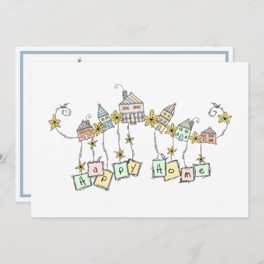 Happy Zuhause Moving Ankündigung (Vorne/Hinten)