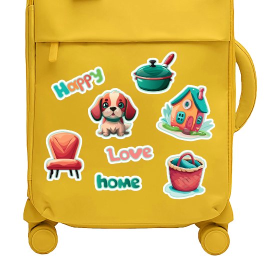 Happy Zuhause Niedlich Puppy Stickers Set Aufkleber