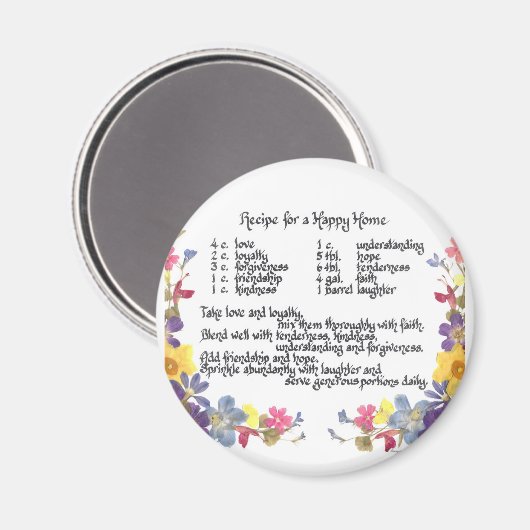 Happy Zuhause Recipe Magnet (Vorderseite/Rückseite)