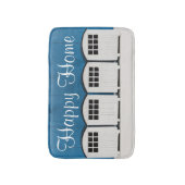 Happy Zuhause Summer Beach Hütten in Blau und Weiß Badematte (Vorderseite Vertikal)