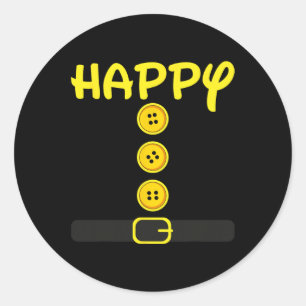 Happy Zwarf Halloween Kostümfarbe Familie Matchin Runder Aufkleber