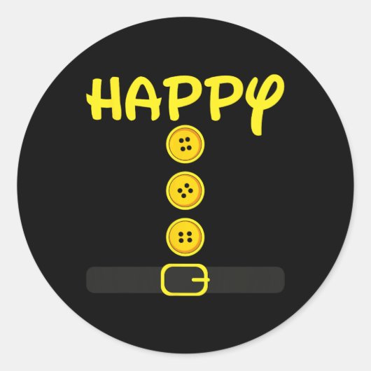 Happy Zwarf Halloween Kostümfarbe Familie Matchin Runder Aufkleber (Vorderseite)