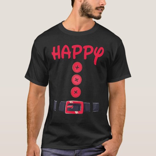 Happy Zwarf Halloween Kostümfarbe passt glücklich T-Shirt (Vorderseite)